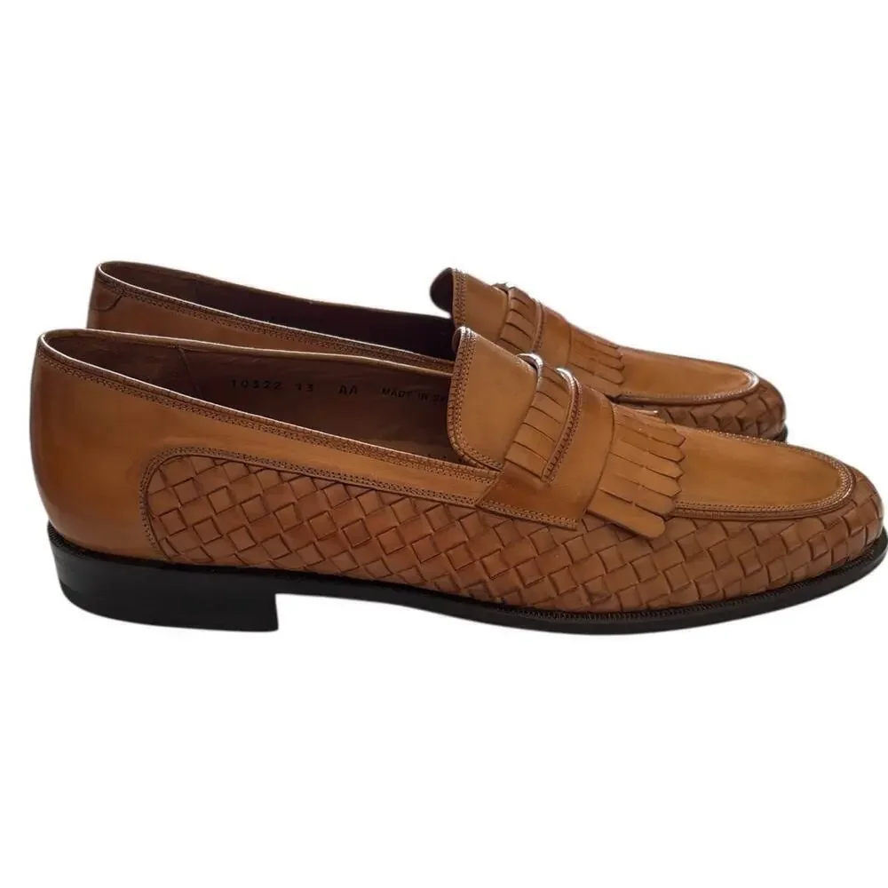 ET Wright Masters Collection Caramel Kiltie Derby Weave Shoes Size 13 AA